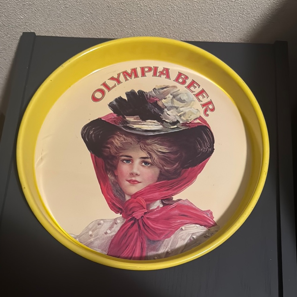 Olympia Beer 13” Vintage Yellow Tray